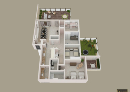 3D Floor Plan of Apartment 1